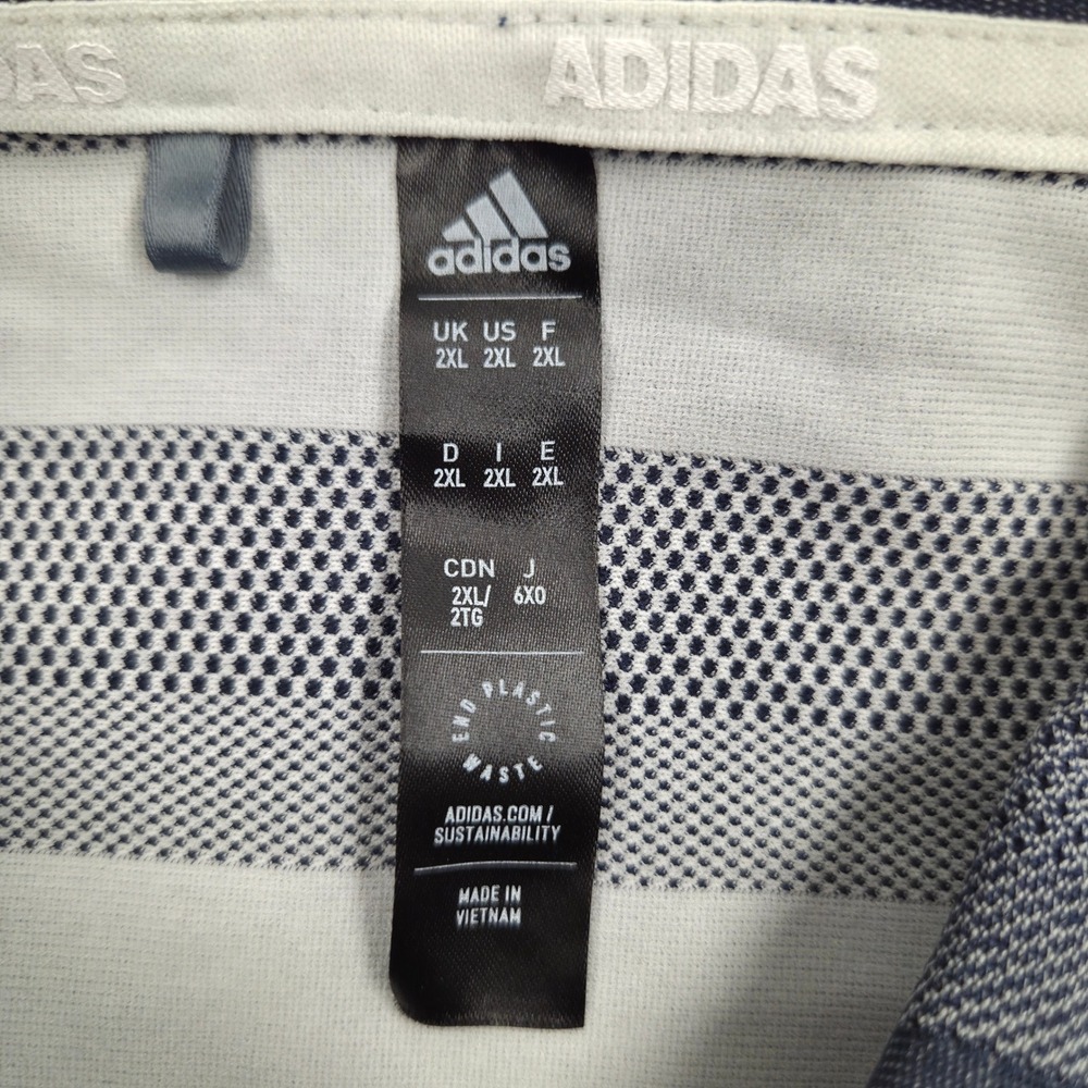 Adidas Golf Polo Shirt 150 British Open Logo Striped Gray Mens 2XL - Picture 4 of 8